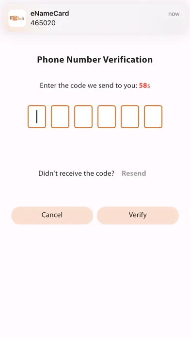 Tangkapan skrin eNameCard